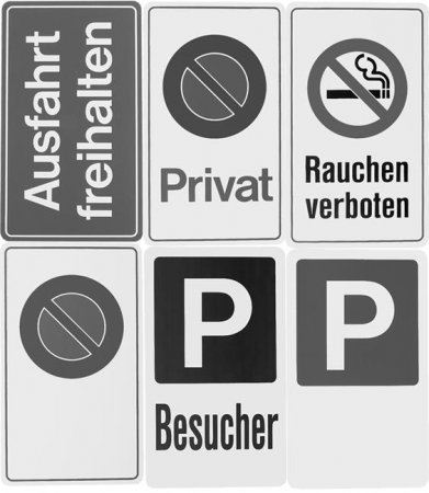 Hinweisschild aus Kunststoff, gelber Hintergrund