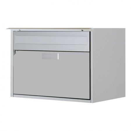 Huber Briefkasten Alu 400 mit Regenschutzleiste