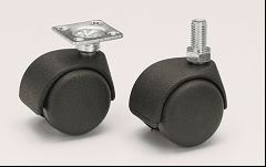 Doppelrolle Kunststoff schwarz harte Lauffläche