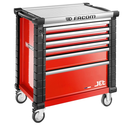 FACOM Werkstattwagen mit 6 Schubladen -
4 Schubladen Höhe 60mm
1 Schublade Höhe 130mm
1 Schublade Höhe 270mm