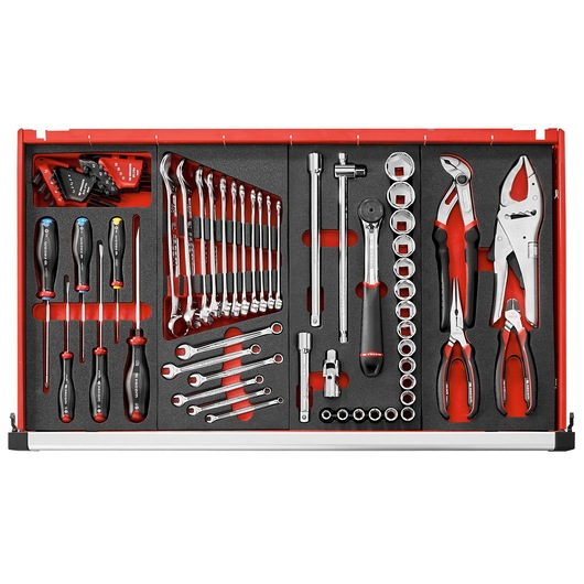 FACOM Werkstattwagen mit 6 Schubladen -
4 Schubladen Höhe 60mm
1 Schublade Höhe 130mm
1 Schublade Höhe 270mm