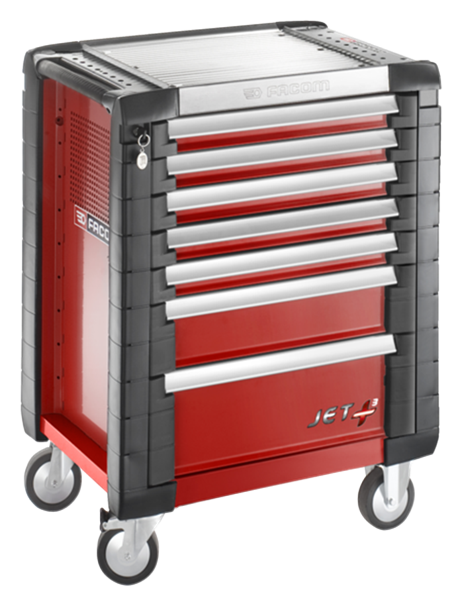 FACOM Werkstattwagen mit 7 Schubladen -
5 Schubladen Höhe 60mm
1 Schublade Höhe 130mm
1 Schublade Höhe 200mm