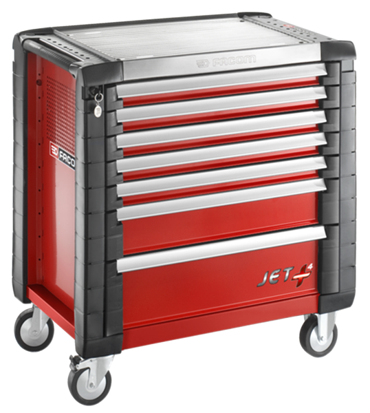 FACOM Werkstattwagen mit 7 Schubladen -
5 Schubladen Höhe 60mm
1 Schublade Höhe 130mm
1 Schublade Höhe 200mm