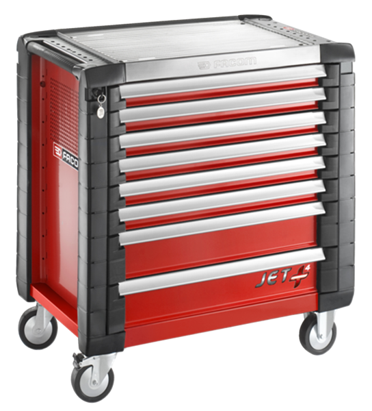 FACOM Werkstattwagen mit 8 Schubladen -
6 Schubladen Höhe 60mm
2 Schubladen Höhe 130mm