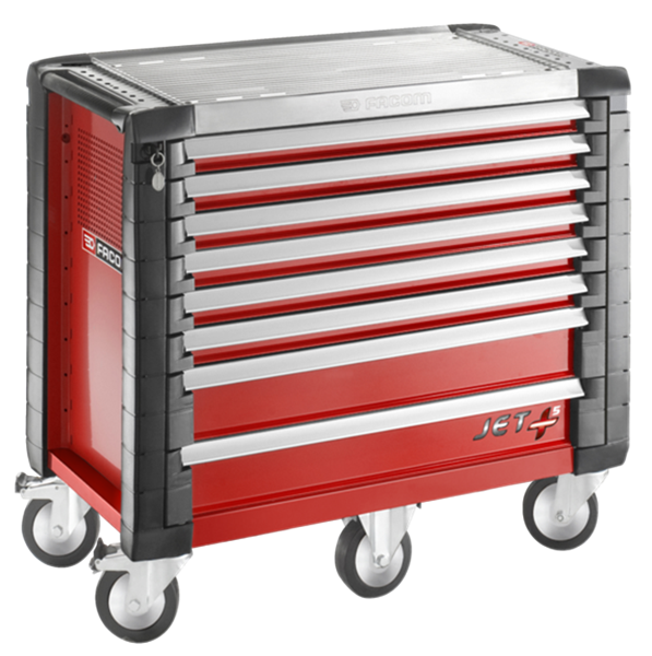 FACOM Werkstattwagen mit 8 Schubladen -
6 Schubladen Höhe 60mm
2 Schubladen Höhe 130mm