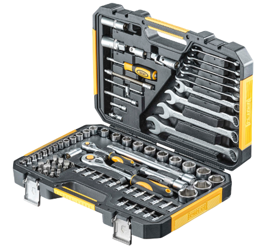 fortec Steckschlüsselkoffer 1/4"+1/2", 82-teilig