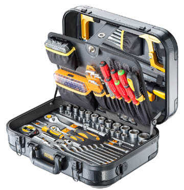 fortec Werkzeugkoffer PREMIUM 218 im Carbon-Design