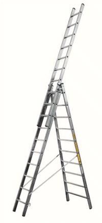 Zarges Mehrzweckleiter 3-teilig, 3 x 10 Sprossen